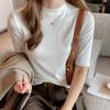 Women's Slim Fit Modal T-Shirt: Round Neck Five-Point Sleeve for Spring & Autumn