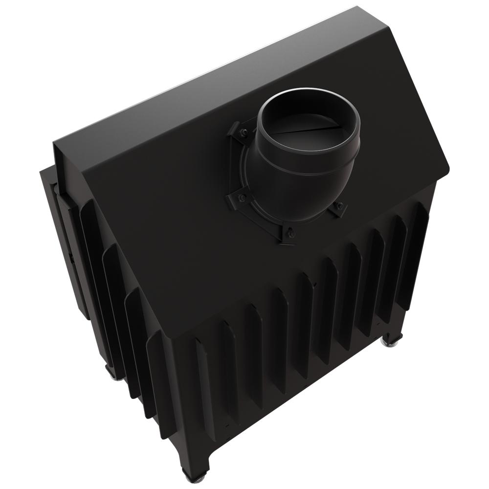 Угловая каминная вставка KRATKI ZIBI 12 кВт Ø180 левая черная входная часть SET