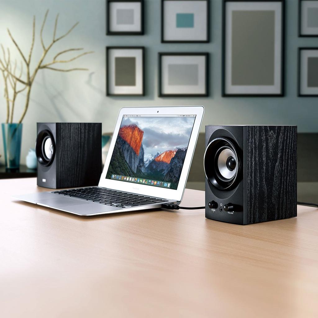 Sanwa Supply High Power USB Speaker Output Усилитель басов Пассивный радиатор Черный 25.6W MM-SPU9BK