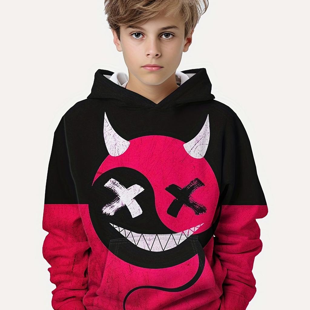 Детская одежда Толстовки с капюшоном Длинные рукава Детская толстовка Креативный принт Повседневная летняя одежда для девочек Топы для мальчиков Детская одежда