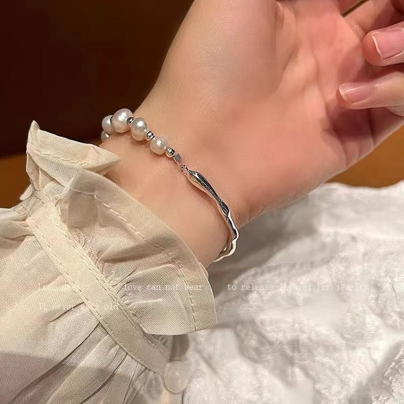 Minimalist Baroque Trendy Pearl Bracelet For Women French Style Jewelry Highend