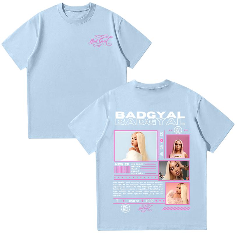 Графические футболки Рэпер Bad Gyal Хип-хоп Футболка Хлопок Высокого Качества Женская Одежда Харадзюку Поп Мужские Футболки Повседневные Y2K Уличная Одежда