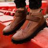 Chekich Мужская обувь, ботинки коричневого цвета, не кожаные застежки-липучки, удобная обувь для щиколотки зимнего сезона, эластичная лента, черная подошва, CH103