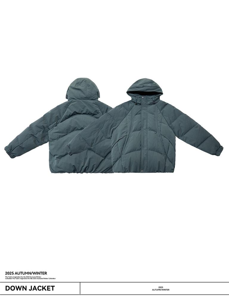 Мужская пуховая куртка оверсайз на 90% из гусиного пуха - Высокий объем и усиленное тепло