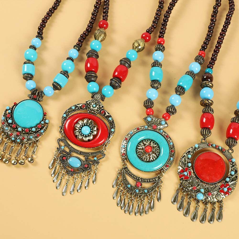 Necklace Tibetan Jewelry Forehead Pendant Ethnic Tassel Necklace Ethnic Head Chain Bohemia Tiara