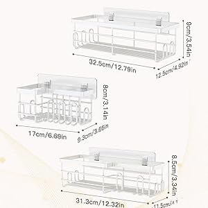 Uamector Настенная полка для ванной, Корзина для ванной, Стеллаж для хранения в ванной
