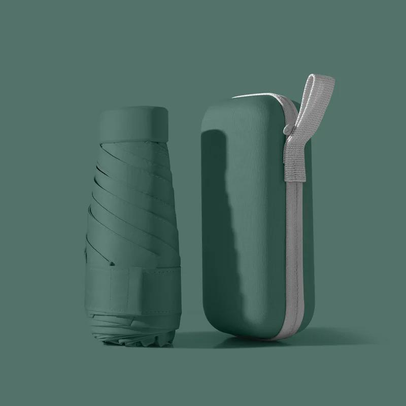 Мини складной солнцезащитный зонт для женщин, солнцезащитный козырек от солнца и ультрафиолета, небольшой портативный карманный зонтик от дождя и солнца