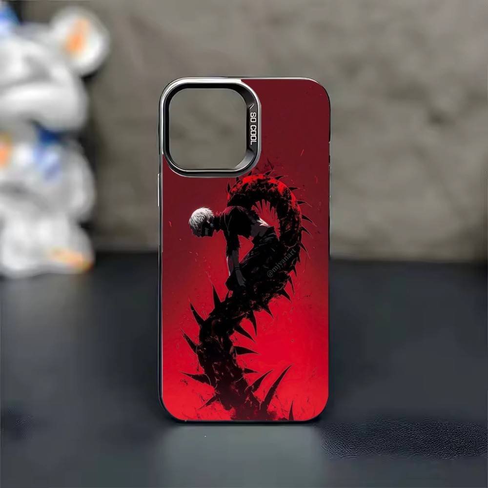 Обои Tokyo G-Ghoul Чехол для телефона Для iPhone 17 16 15 14 13 12 11 Pro Max Plus Серебряный конфетти Матовый чехол
