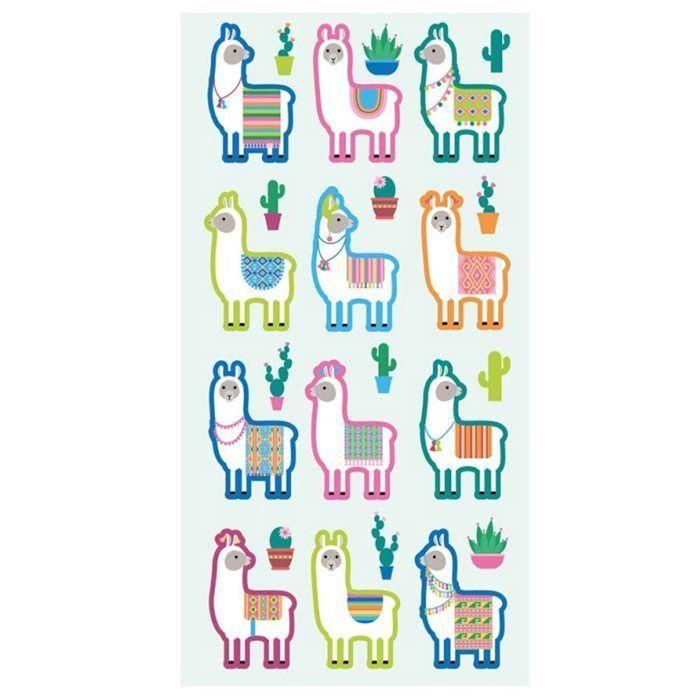 48 autocollants Puffies - Lamas &amp; Cactus