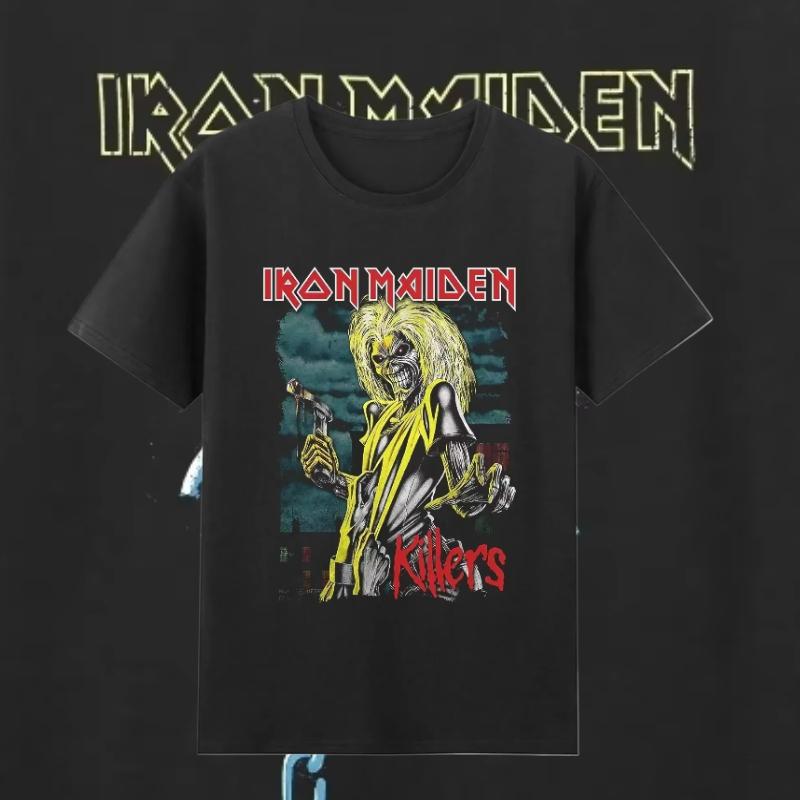 Мужская Женская Железная Футболка Повседневная Powerslave Летняя Футболка Графическая Оверсайз Спортивные Топы Maiden Удобная Уличная Одежда Хлопковые Футболки