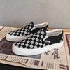 Весенняя Новая Обувь для Мужчин Холщовая Повседневная Обувь Модная Клетчатая Плоская Обувь для Скейтборда Отражающая Свет Слипоны Лоферы
