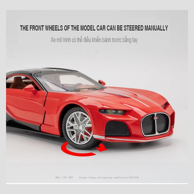 1/24 масштаб Bugatti Atlantic Supercar, литая под давлением модель автомобиля, игрушечный автомобиль с откатным механизмом со звуком и светом для детей, коллекция подарков для мальчиков и девочек