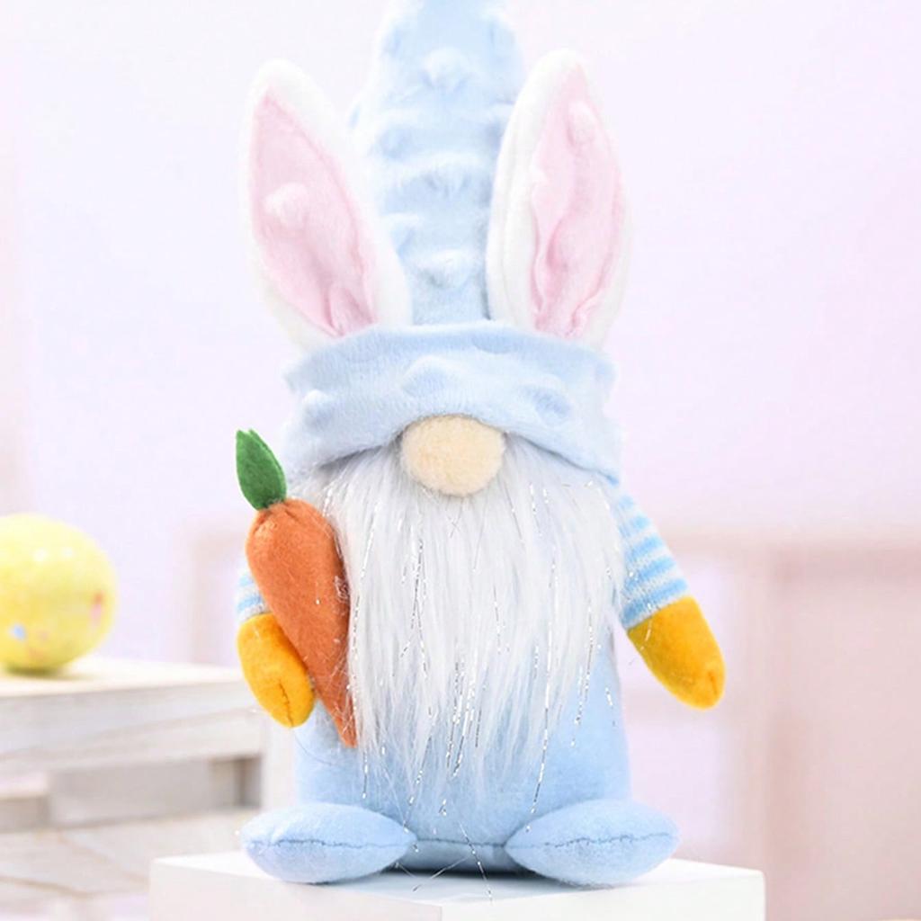 Пасхальный Гном-Заяц с Пасхальным Яйцом - Ручная Работа, Безликая Плюшевая Кукла-Гном, Подарок для Девочки, Декор Комнаты и Весеннее Украшение для Помещения