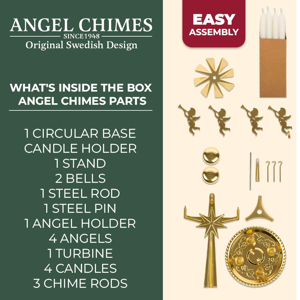 Angel Chimes Original Swedish Christmas Decoration With 4 Candles (Chime) - - -