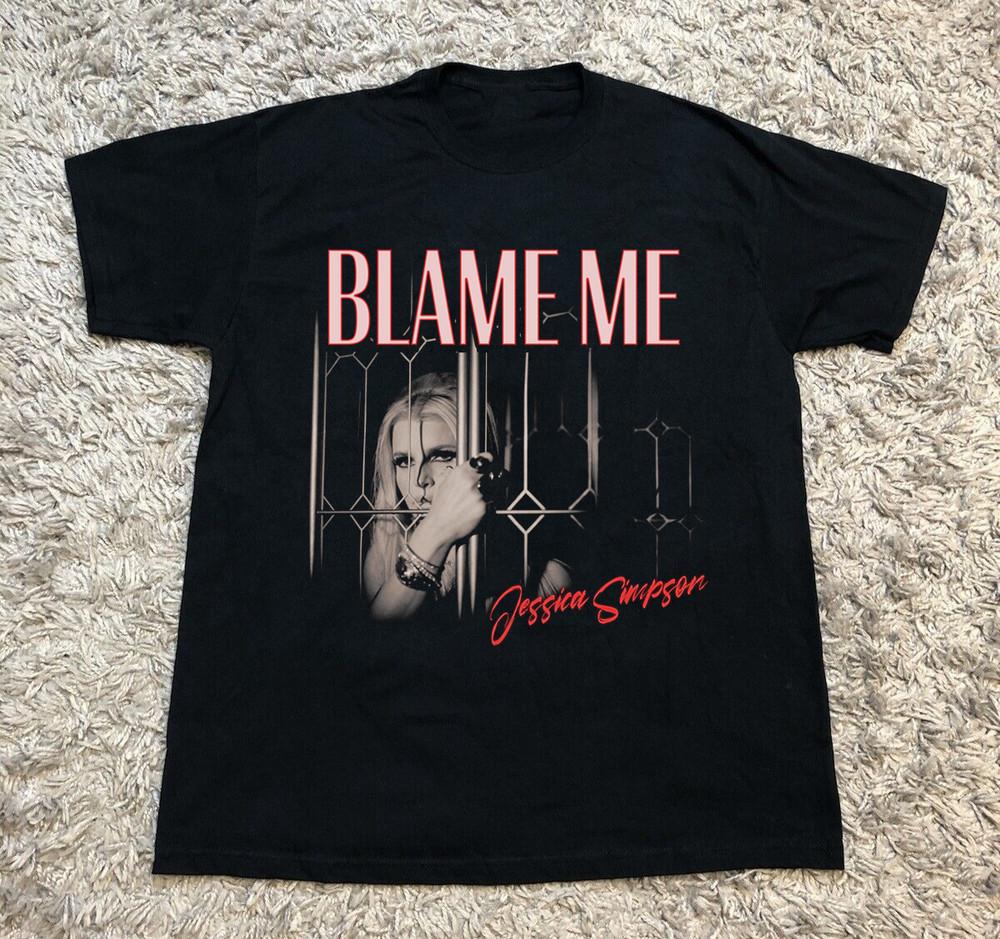 Retro Jessica Simpson Blame Me Short Sleeve Black All Size t-Shirt AL591