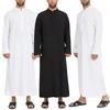 Muslim Men Jubba Thobe Solid 2024 Long Sleeve Thin Robes Kaftan Stand Collar Islamic Arabic Fashion Men Caftan S-3XL
