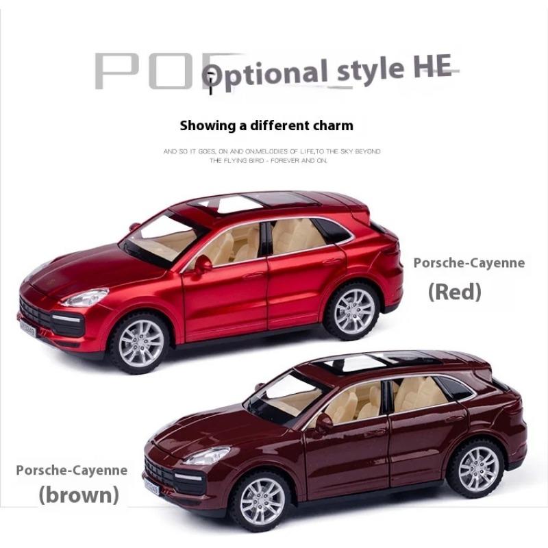 Масштаб 1/32 Сплавная машина Porsche Cayenne Turbo Литая модель Звук Свет Миниатюрная модель автомобиля Декоративные модные украшения для подарка другу