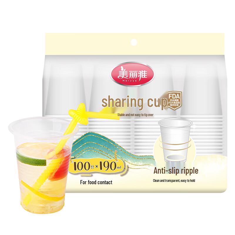 MARYYA 190ML Thickened Disposable Sharing Cups, 100 Count