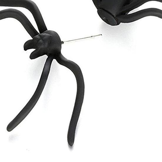 1 шт., черные серьги-гвоздики в форме паука, пластиковые 3D жуткие черные серьги-гвоздики, вечерние украшения