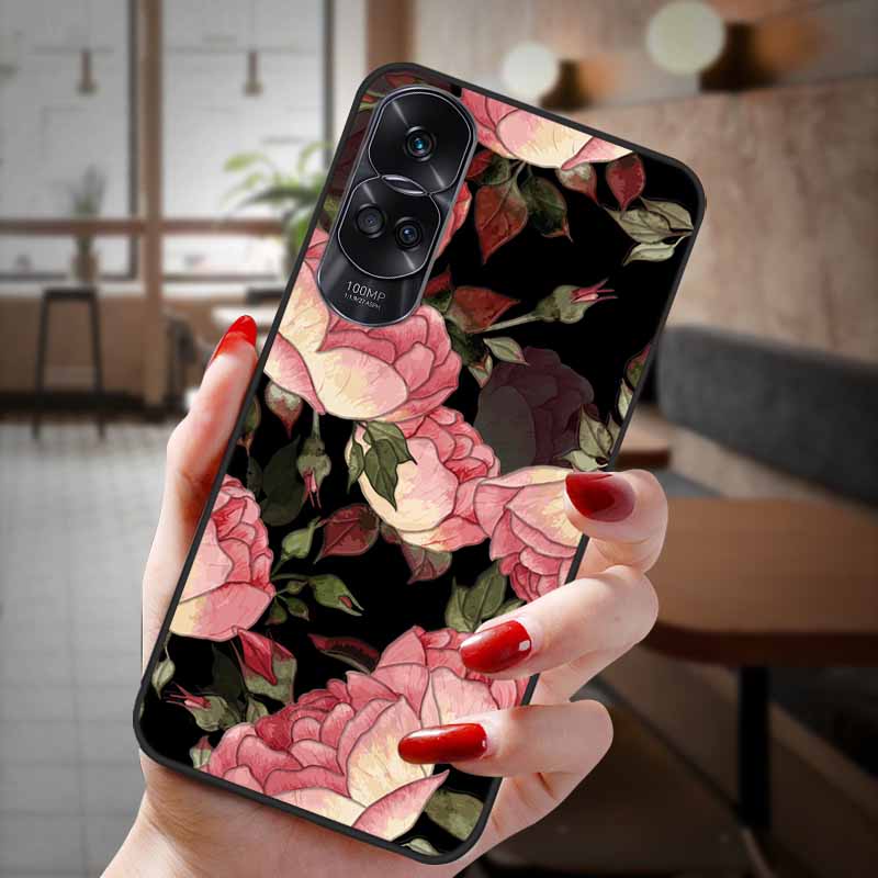 Чехол для Honor 90 Lite 5G 3D Цветочный Рельефный Тиснение Силиконовый Задний Чехол Для Honor 90 Чехол Honor90 Pro 90Pro 90Lite Мягкий Защитный
