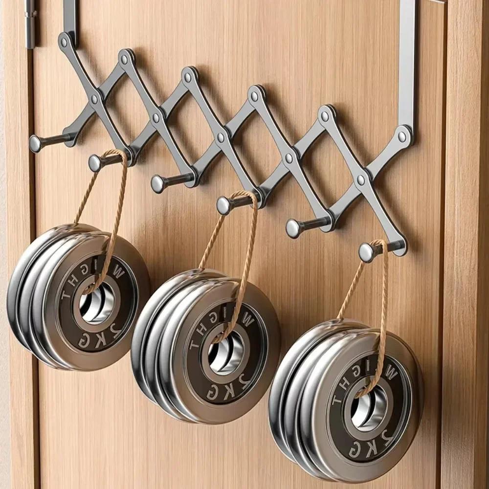 Вешалка для одежды на шкафу, масштабируемый крючок за дверью, водонепроницаемые износостойкие опоры для одежды, неперфорированная стойка для органайзера в спальню