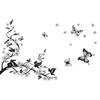 Black Floral Butterfly Flower DIY Vine Wall Sticker Art Decor