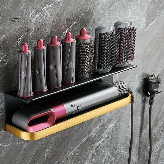 Настенная стойка для хранения фена для волос, прочная, несущая, простая в установке, многофункциональный выпрямитель для ванной комнаты, органайзер для инструментов для волос