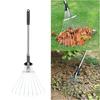 Telescopic Metal Garden Leaf Rake Gardening Tools Extendable Up To 74cm
