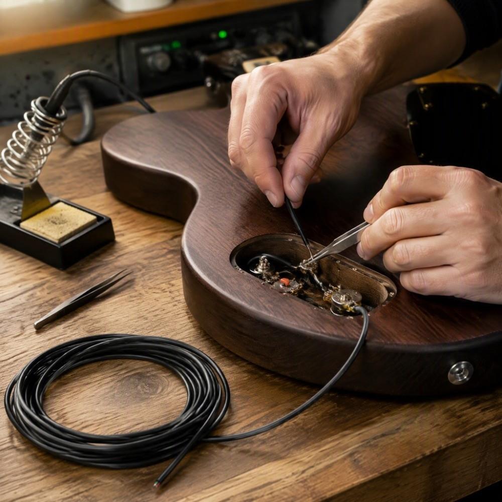 3 Meters/ 9.84ft Circuit Hookup Wire Black Guitar Wiring Cable For Guitar Wiring