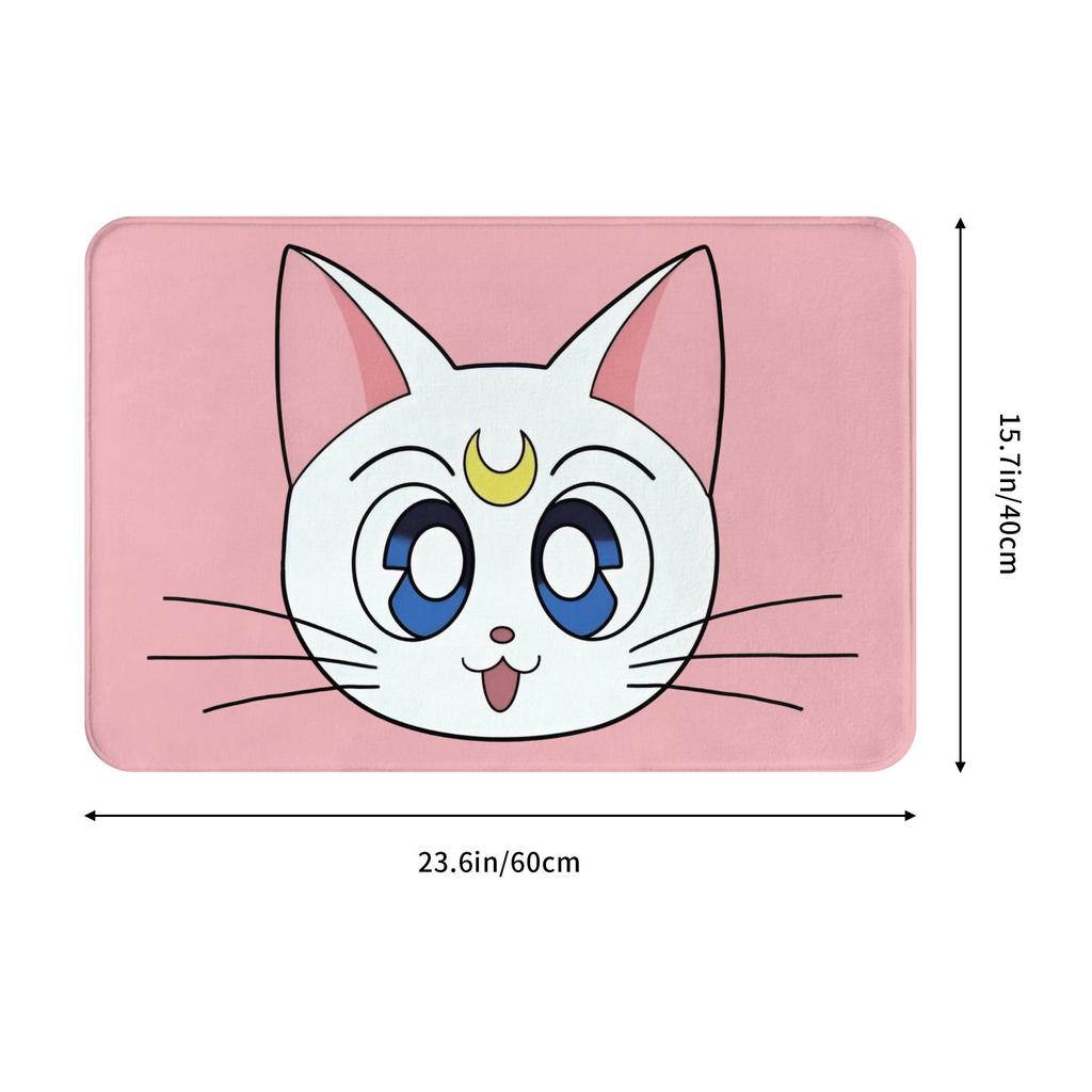 Anime Sailors Moons Luna Cat Doormat Non-Slip Entrance Bath Kitchen Floor Door Mat Bedroom Balcony Carpet Rug