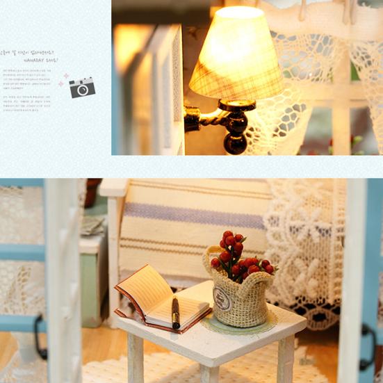 Декоративный, простой в сборке, полезный с легким кукольным домиком ручной работы, комплект мебели, детская игрушка, мини