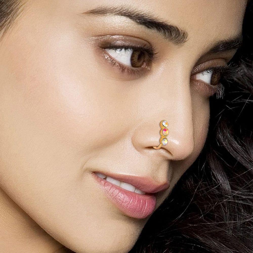 Панк Цветок Листья Сердце Для Мужчин Корейский Носовой Обруч Кристалл Носовой Зажим Женщин Носовое Кольцо U-образной Формы