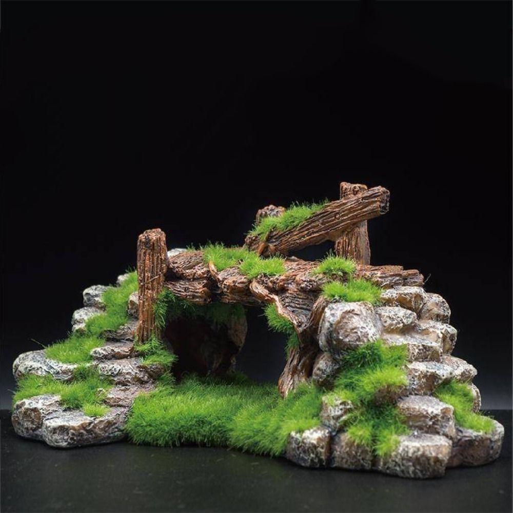 Moss Rockery Shape Decoration Landscaping Creative Bridge Ornament Fish Tank Ornaments Fish Tank