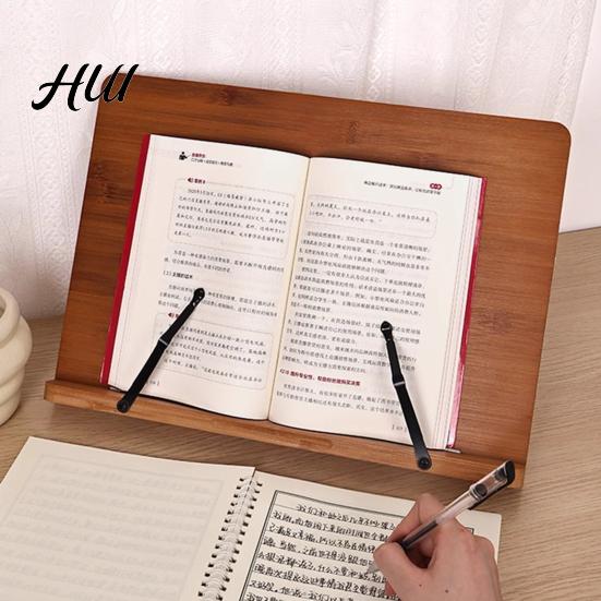 Anti-fatigue Reading Stand Bamboo Book for Kids, Adjustable Foldable Rack Computer Children, Multifunctional Desktop Holder Textbooks Portable Desk