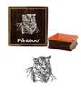 Printtoo Tiger Face Pattern Square Wooden Rubber Stamp Crafting Textile Stamps-2 X 2