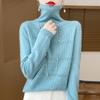 Женский пуловер с длинным рукавом, вязаный свитер с высоким воротником, модная базовая рубашка, повседневный топ с горячими бриллиантами