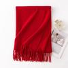 Новый однотонный широкий шерстяной шарф, легкая роскошь, высокий класс, осенне-зимний, утолщенный теплый шерстяной большой платок