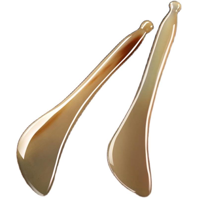 Ox Horn Facial Reflexology Massage Tool Gua Sha Scraper for Face Jawline Sculpting Puffiness Reduction Skin Care Massage