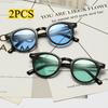 2Pcs New Women Men Brand Design Trend Sunglasses Luxury Vintage Unisex Sun Glasses Men Driver Shades Uv400 Uv400