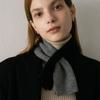 Wool Color Blocked Cross Scarf Cashmere Like Knitted Warm and Versatile Student Scarf
