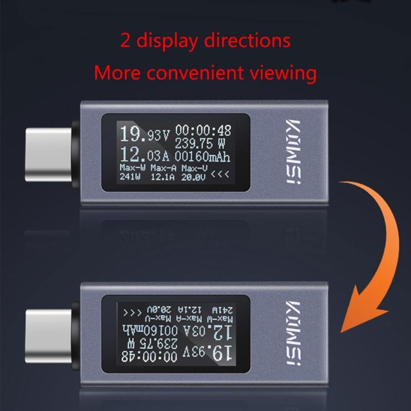 KOWSI тестер напряжения и тока USB C измерительный тестер вольтметр амперметр детектор USB C детектор зарядки светодиодный дисплей портативный