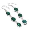 Natural Skota Emerald Gemstone Handmade 925 Sterling Silver Earring 2.56" k5W93