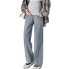 Maternity Straight Denim Loose Elastic Waist with Light J-Scott Women's Pants, Postpartum, Fit, Adjuster, Blue, JS131-LB-M