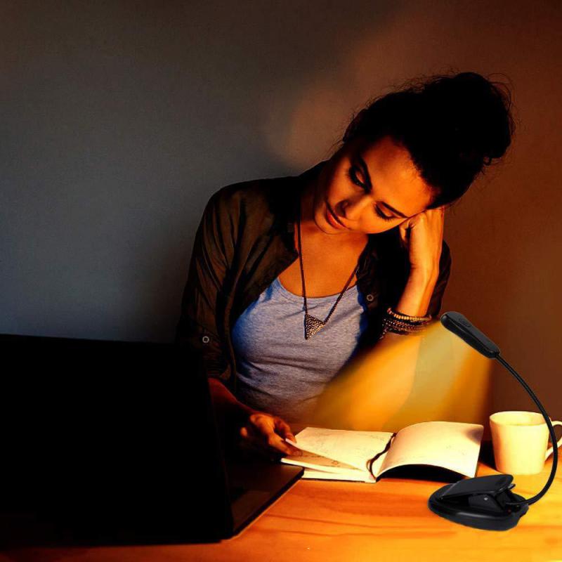 Adjustable LED Book Lamp Portable Mini Eye Protection Reading Light Clip- Table Lamp Battery Powered Study Reading Table Lamp