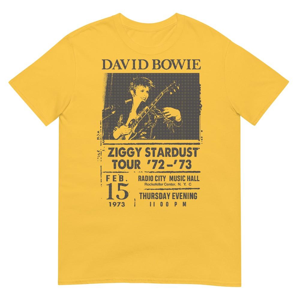 David Bowie Grey Radio City Tshirt Classic Fit Crew Neck Cotton Tee
