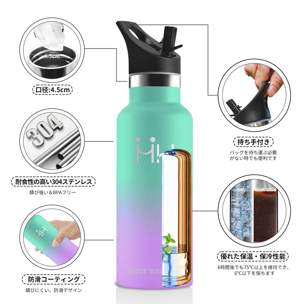 Бутылка для воды 750 мл Самое сильное удержание тепла В комплекте соломинка Питье напрямую Бутылка из нержавеющей стали Бесшовная бутылка для воды Большая вместимость Легкая