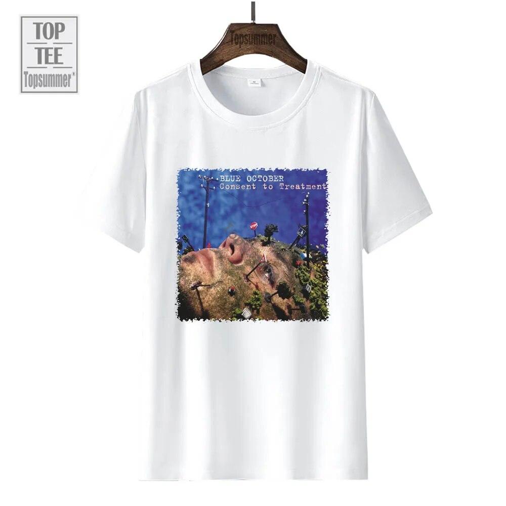 Футболка «Согласие на лечение» с альбомом, синяя футболка «Октябрьский тур», женская уличная модная хлопковая футболка, топы унисекс, большие размеры