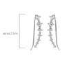 Vewant High Quality Boucles D'oreilles Piercing Rhodium Plated Classic Sparkling Piercing Ear Crawlers Climber Earrings Woman