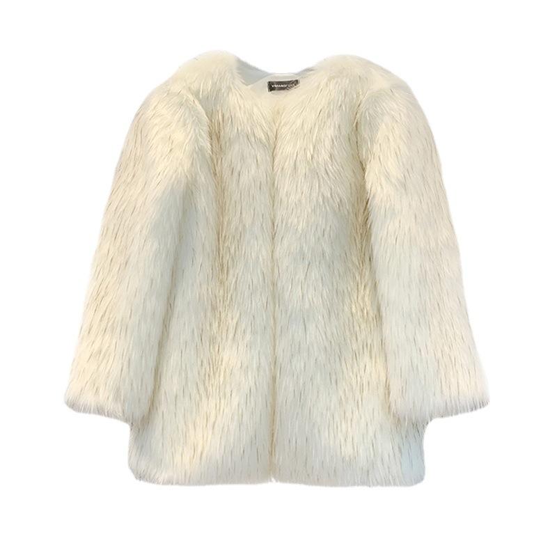 Новое осенне-зимнее пальто из искусственного лисьего меха, женское модное молодежное пальто средней длины средней длины из искусственного меха