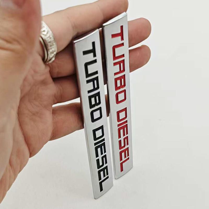 3D Chrome Metal Car Sticker Logo TURBO DIESEL Emblem Rear Trunk Fender Badge Decal For Isuzu Kia Hyundai Toyota Ford Accessories